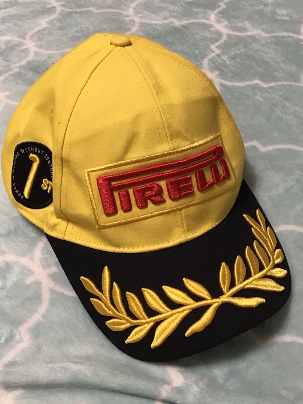 Ferrari Yellow and Black Kids Embroidered Baseball Cap